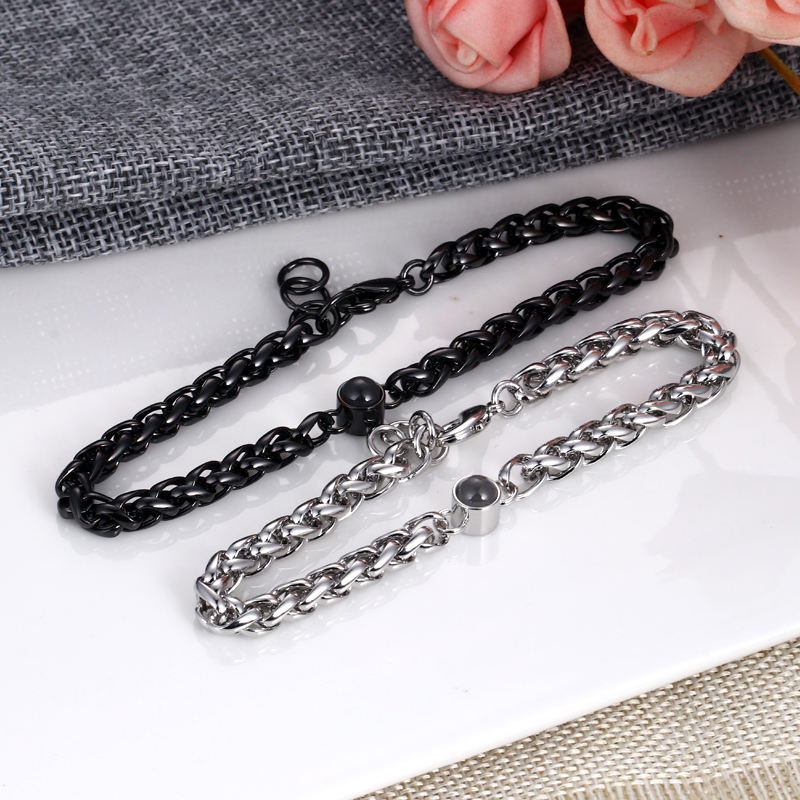 Phomora Radiant Link Chain Photo Bracelet with hidden projection charm
