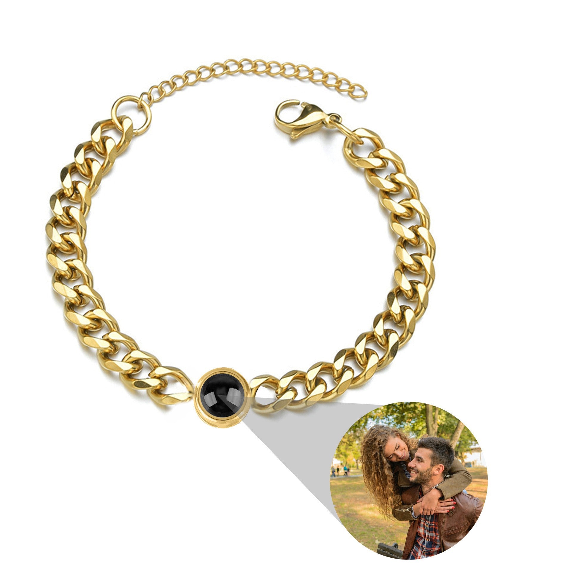 Phomora Sentiment Cuban Chain Photo Bracelet