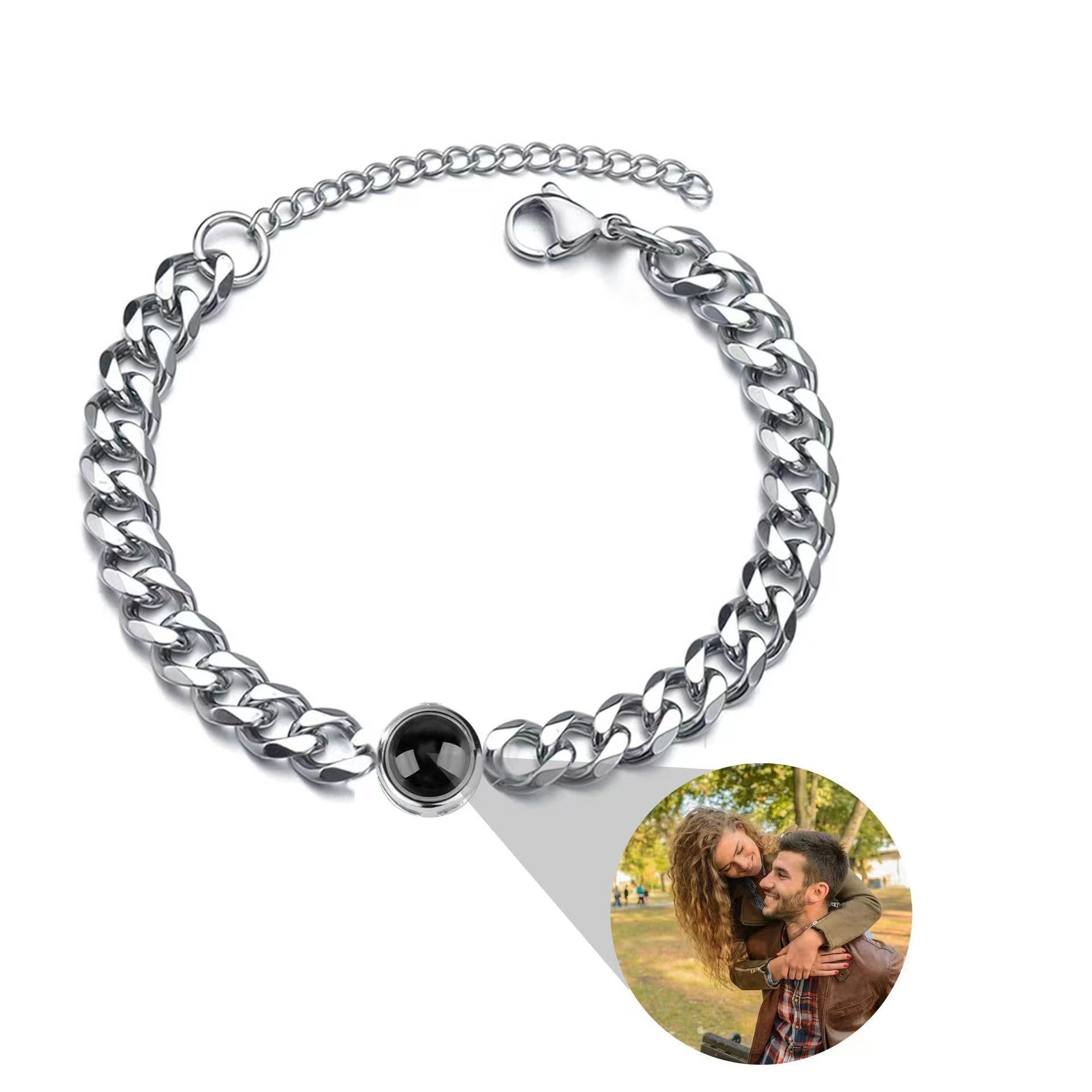 Phomora Sentiment Cuban Chain Photo Bracelet