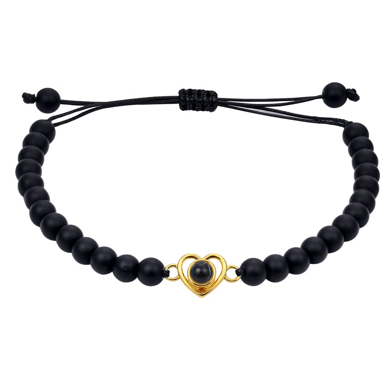 Phomora Gemstone Glow Heart Photo Bracelet