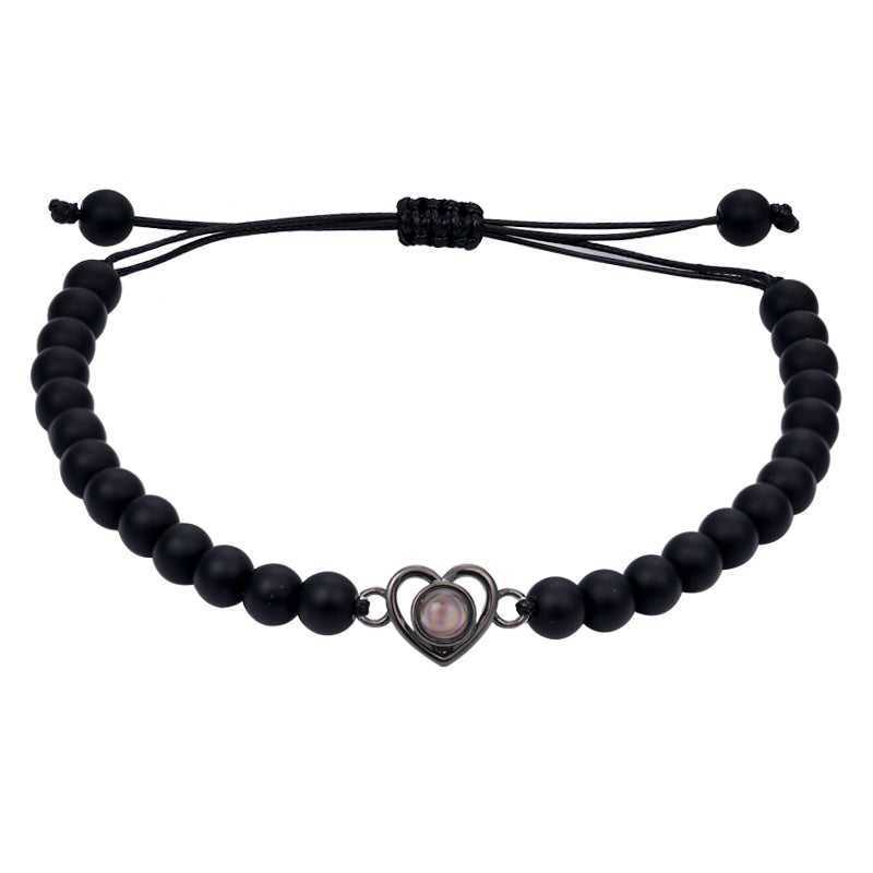 Phomora Gemstone Glow Heart Photo Bracelet