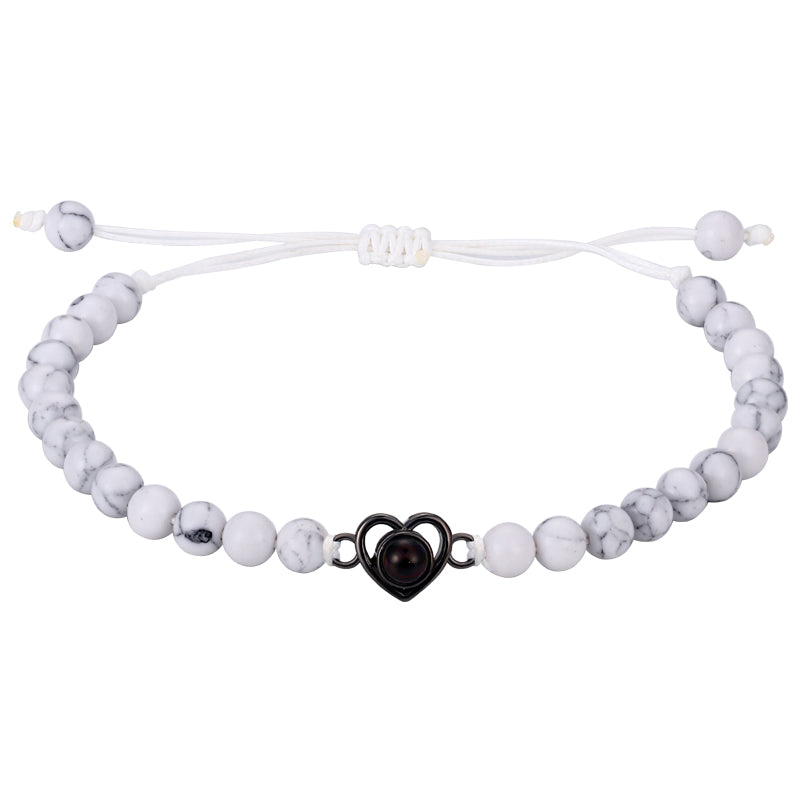 Phomora Gemstone Glow Heart Photo Bracelet