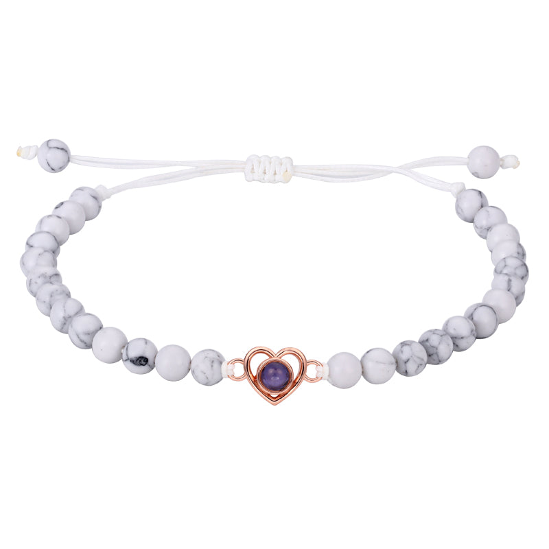 Phomora Gemstone Glow Heart Photo Bracelet