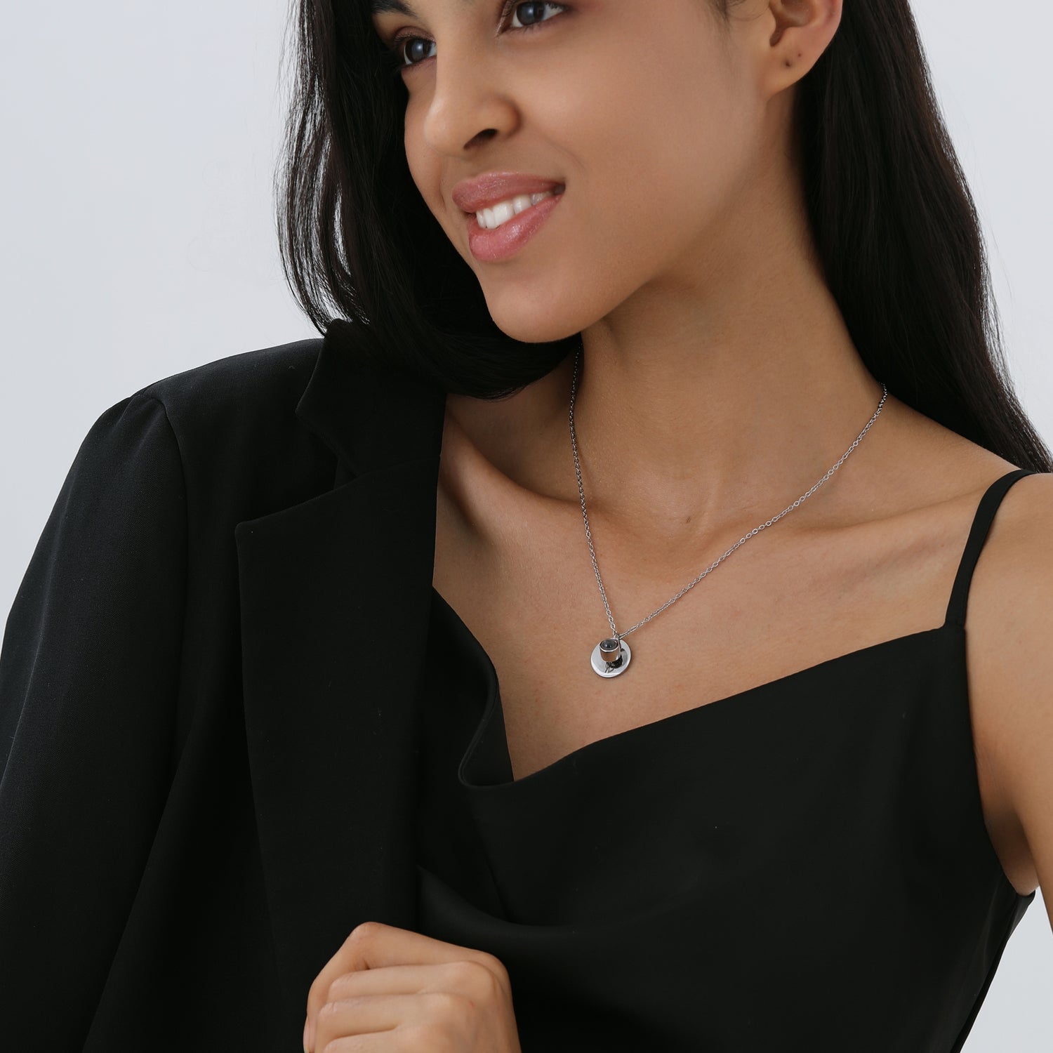 Flower Projection Photo Necklace