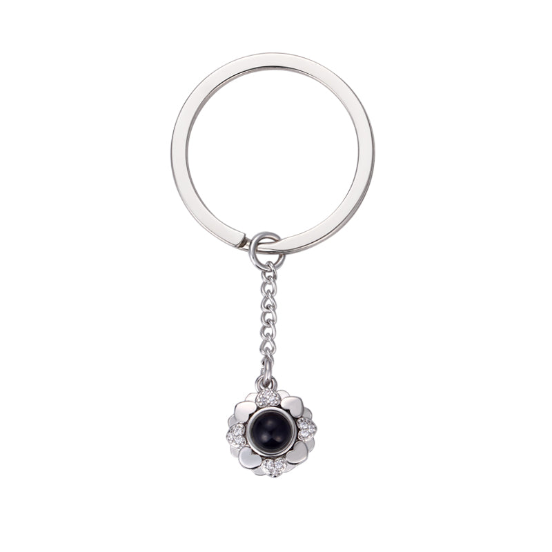 Phomora Flower Photo Keychain with custom photo insert