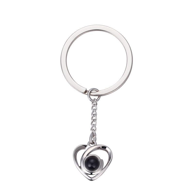 Phomora Heart-Shaped Photo Keychain with custom photo insert