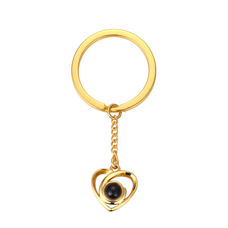 Phomora Heart-Shaped Photo Keychain with custom photo insert