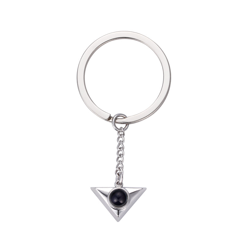 Phomora Triangulate Photo Keychain with custom photo insert