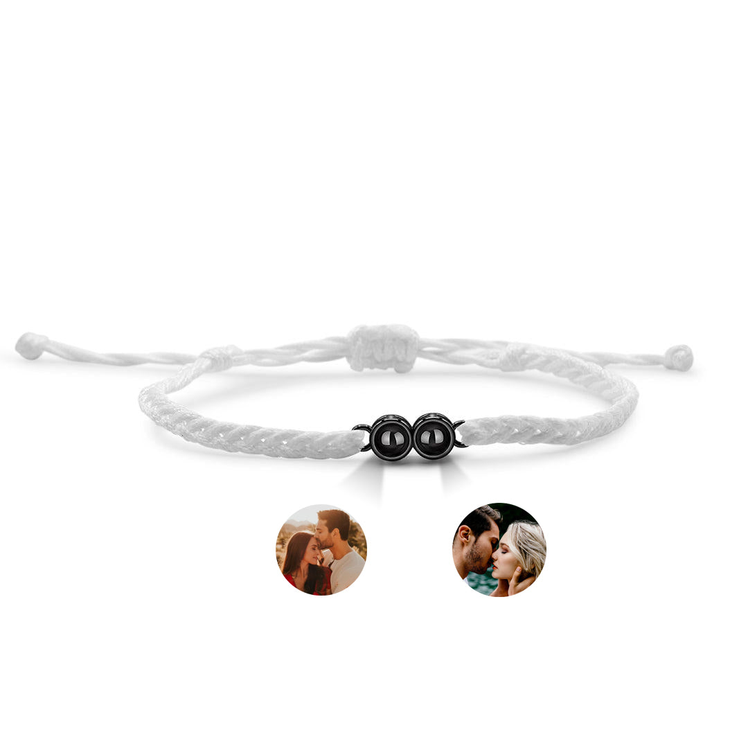Phomora Entwined Dual Picture Bracelet with personalized photos