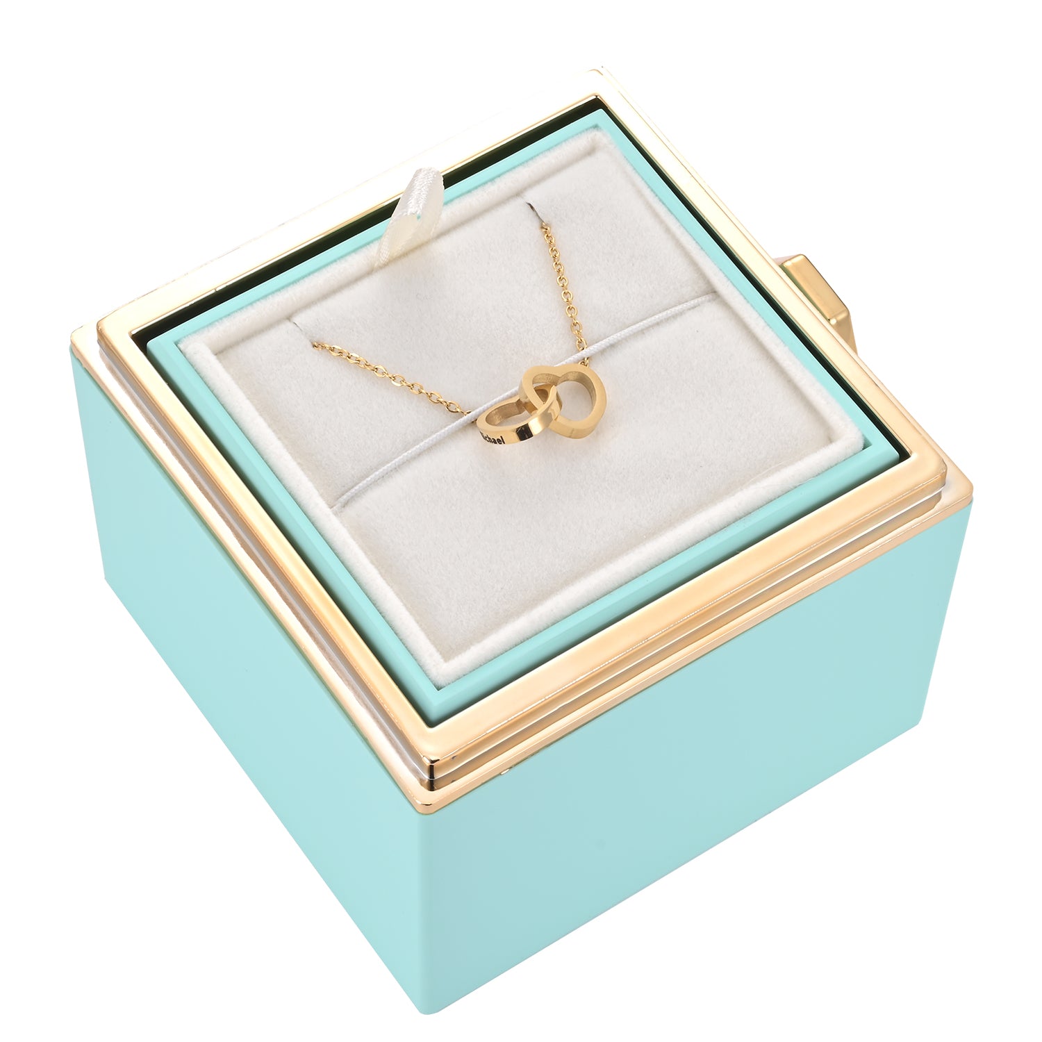Phomora Eternal Rose Gift Box Necklace – Custom Engraved Jewelry Gift for Her