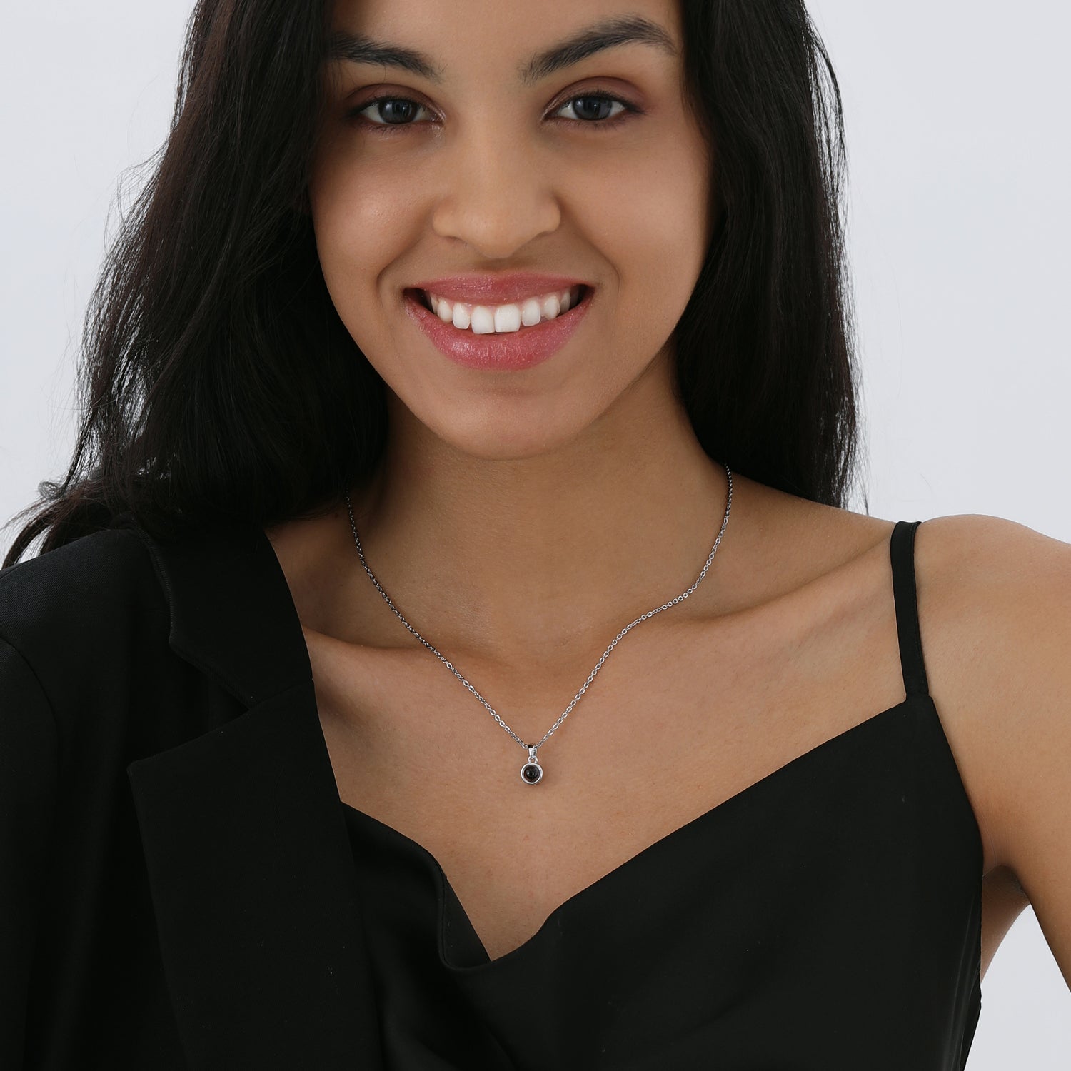 Phomora Classic Personalized Photo Necklace with hidden picture inside pendant