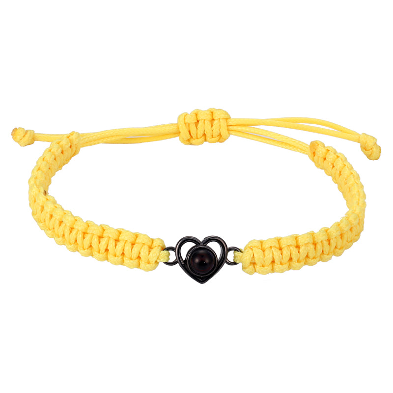 Intertwined Memories Heart Shaped Braided Projection Photo Bracelet