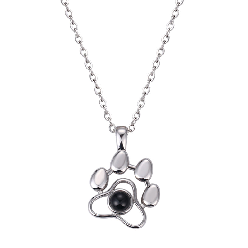 Everlasting Pawprint Dog Paw Projection Necklace