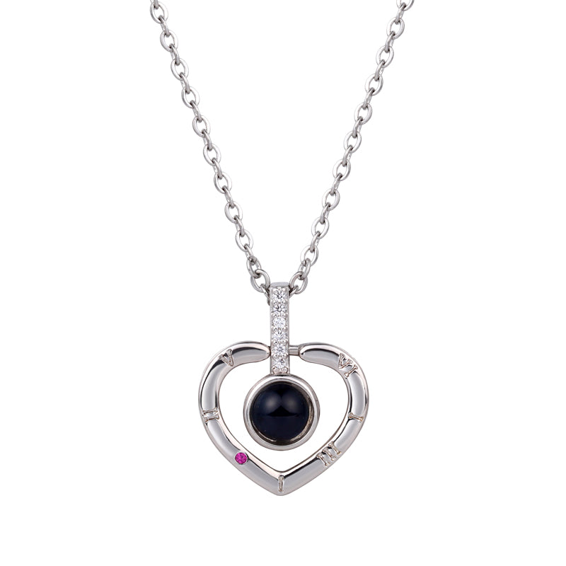 Projection photo necklace heart design by Phomora