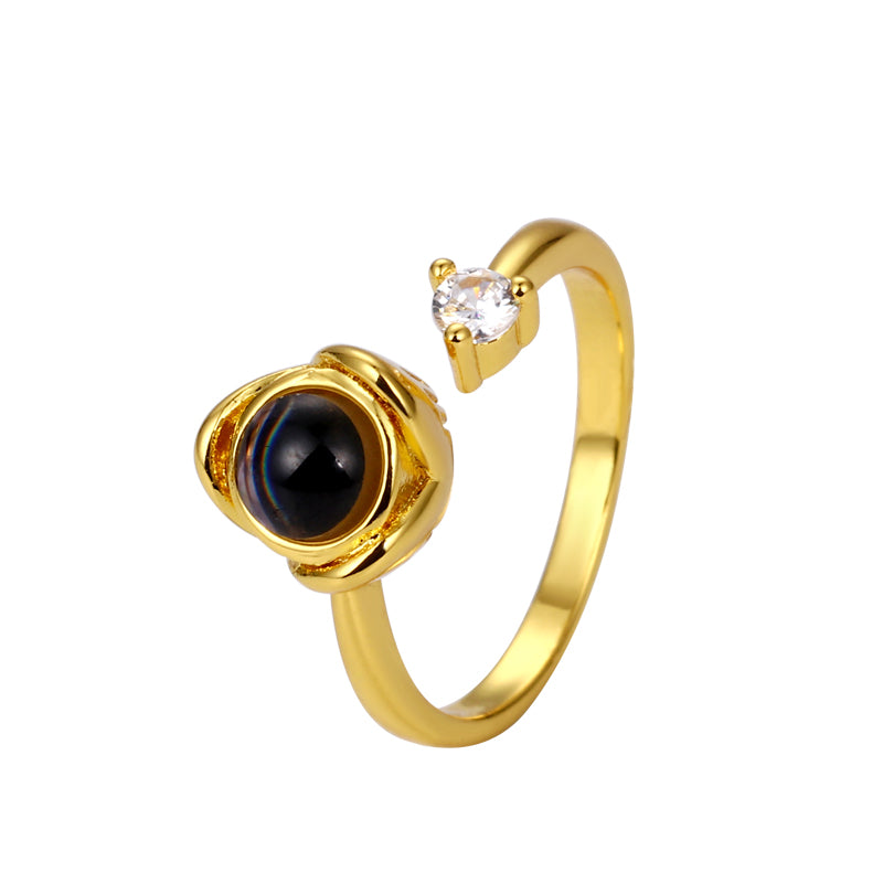 Phomora Custom rose ring gift for her – projection jewelry