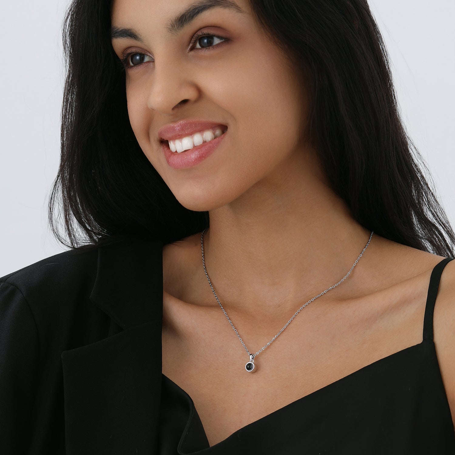 Phomora Classic Personalized Photo Necklace with hidden picture inside pendant