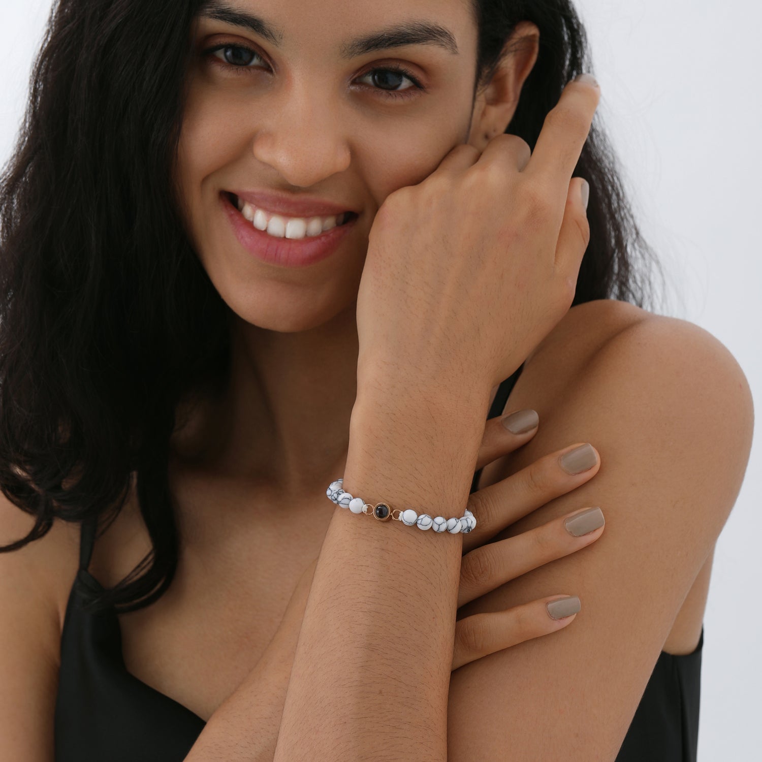 Memories in a Loop Projection Photo Beaded Bracelet