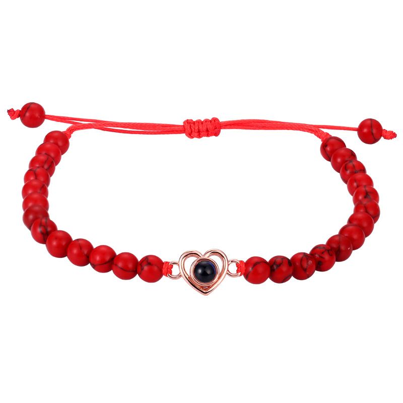 Phomora Gemstone Glow Heart Photo Bracelet