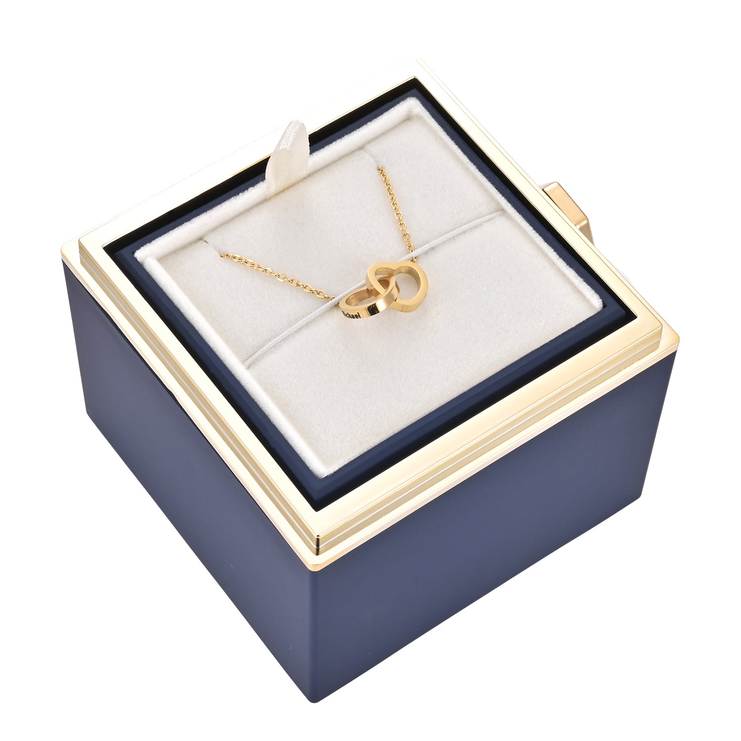 Phomora Eternal Rose Gift Box Necklace – Custom Engraved Jewelry Gift for Her
