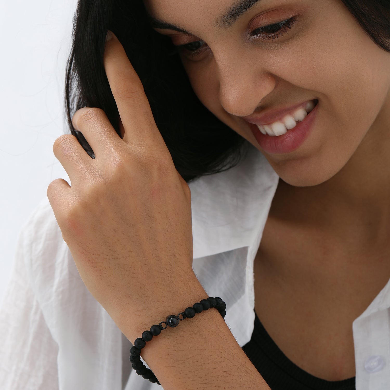 Memories in a Loop Projection Photo Beaded Bracelet