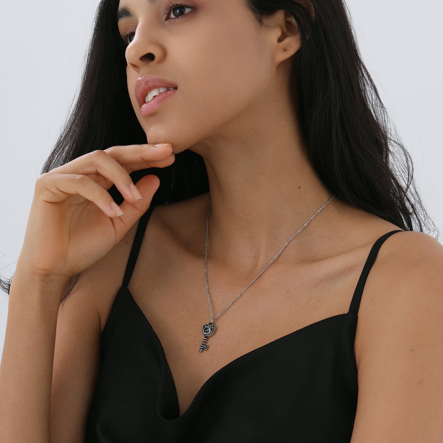 Custom photo key pendant necklace gift for her by Phomora