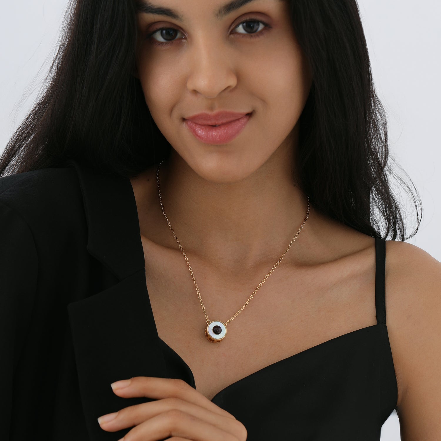 Timeless statement of love projection photo necklace with hidden image inside pendant