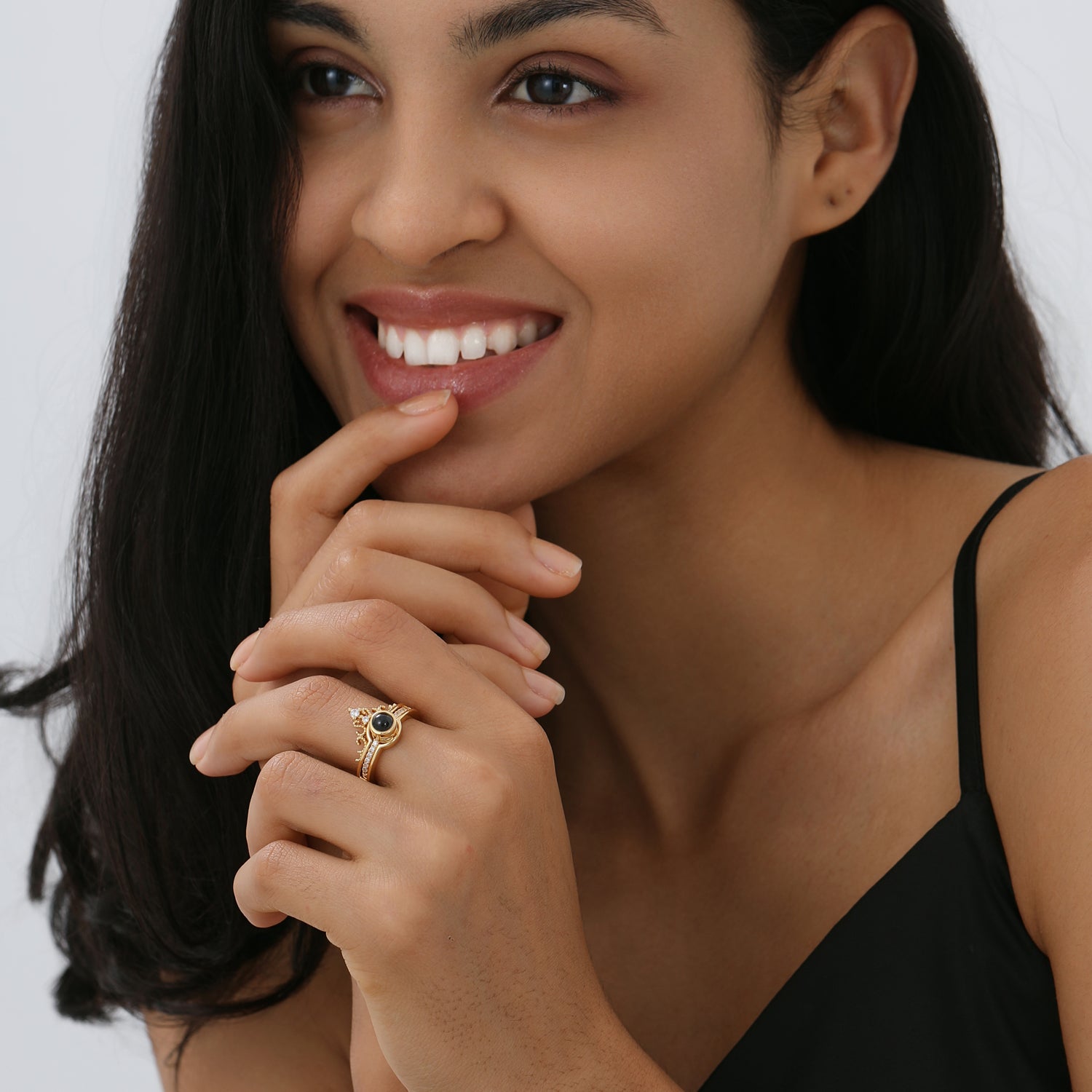 Elegant personalized hidden photo jewelry gift ring