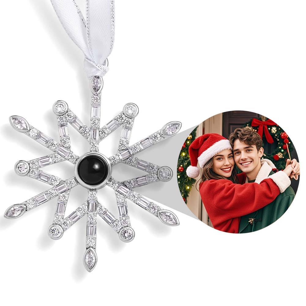 Personalized Nordic Snowflake Photo Ornament by Phomora on Christmas tree