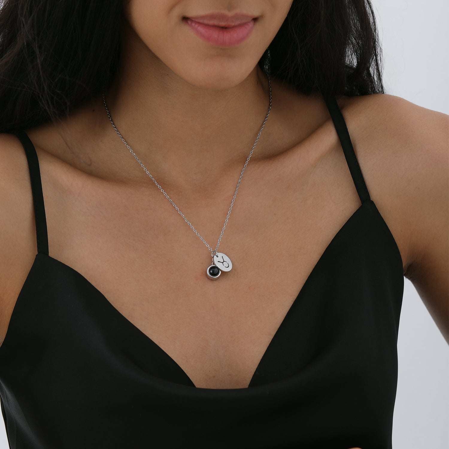 Personalized astrology constellation necklace with custom photo