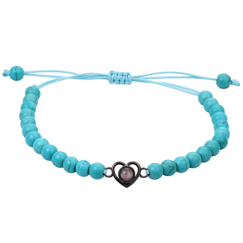 Phomora Gemstone Glow Heart Photo Bracelet
