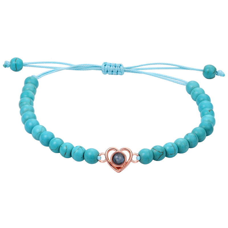Phomora Gemstone Glow Heart Photo Bracelet