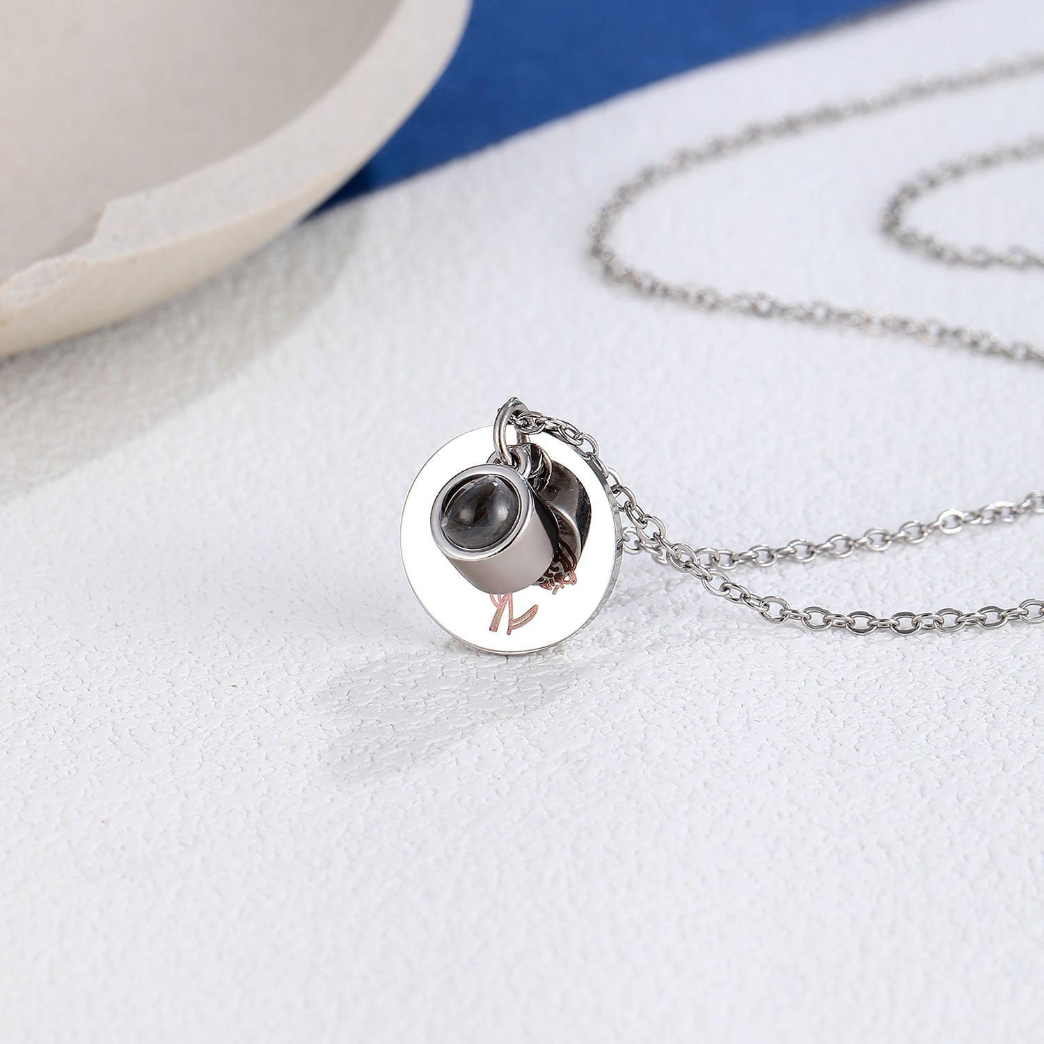 Phomora personalized birthmonth flower necklace with engraved floral pendant