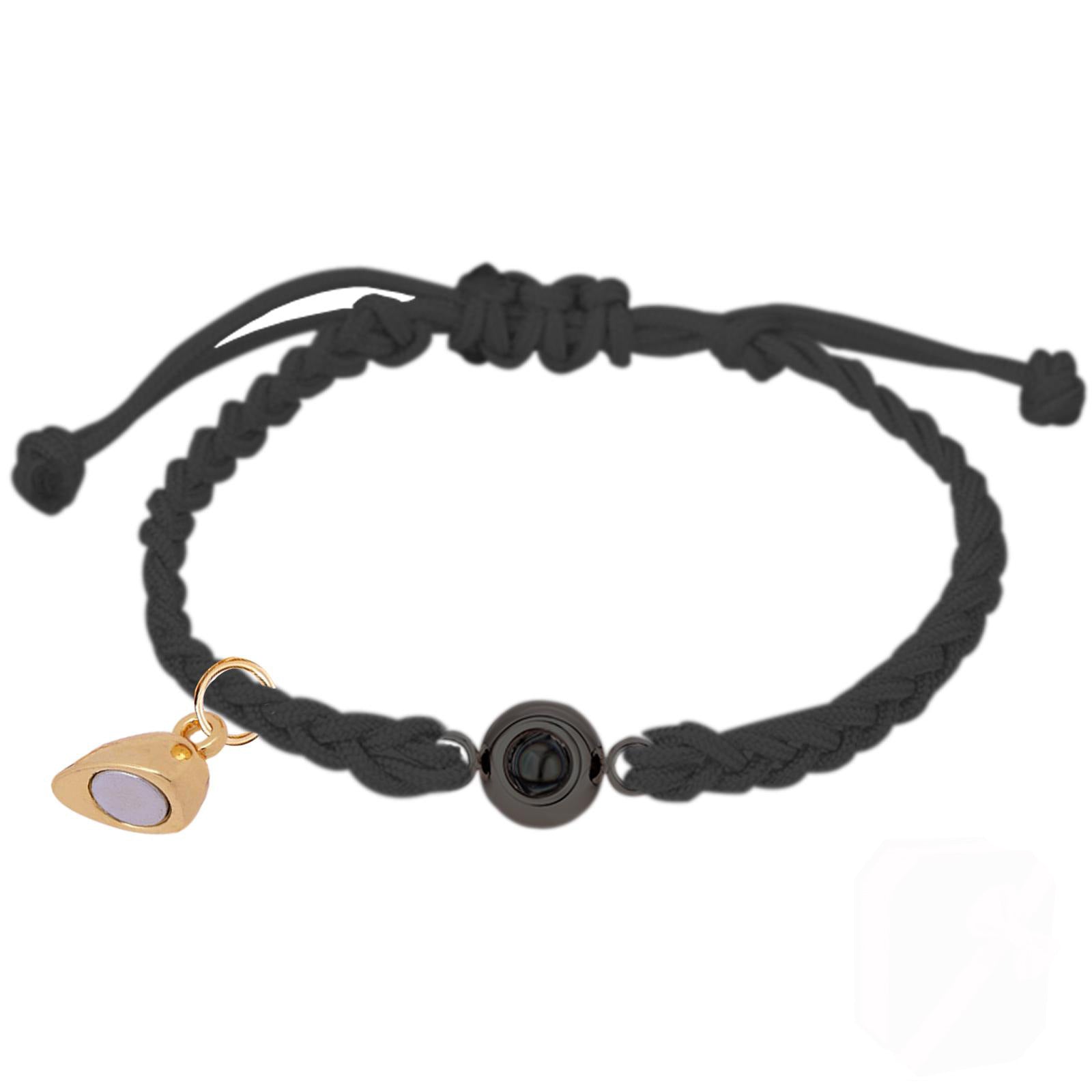 Phomora Couple Heart Charms Photo Bracelet with two personalized heart charms