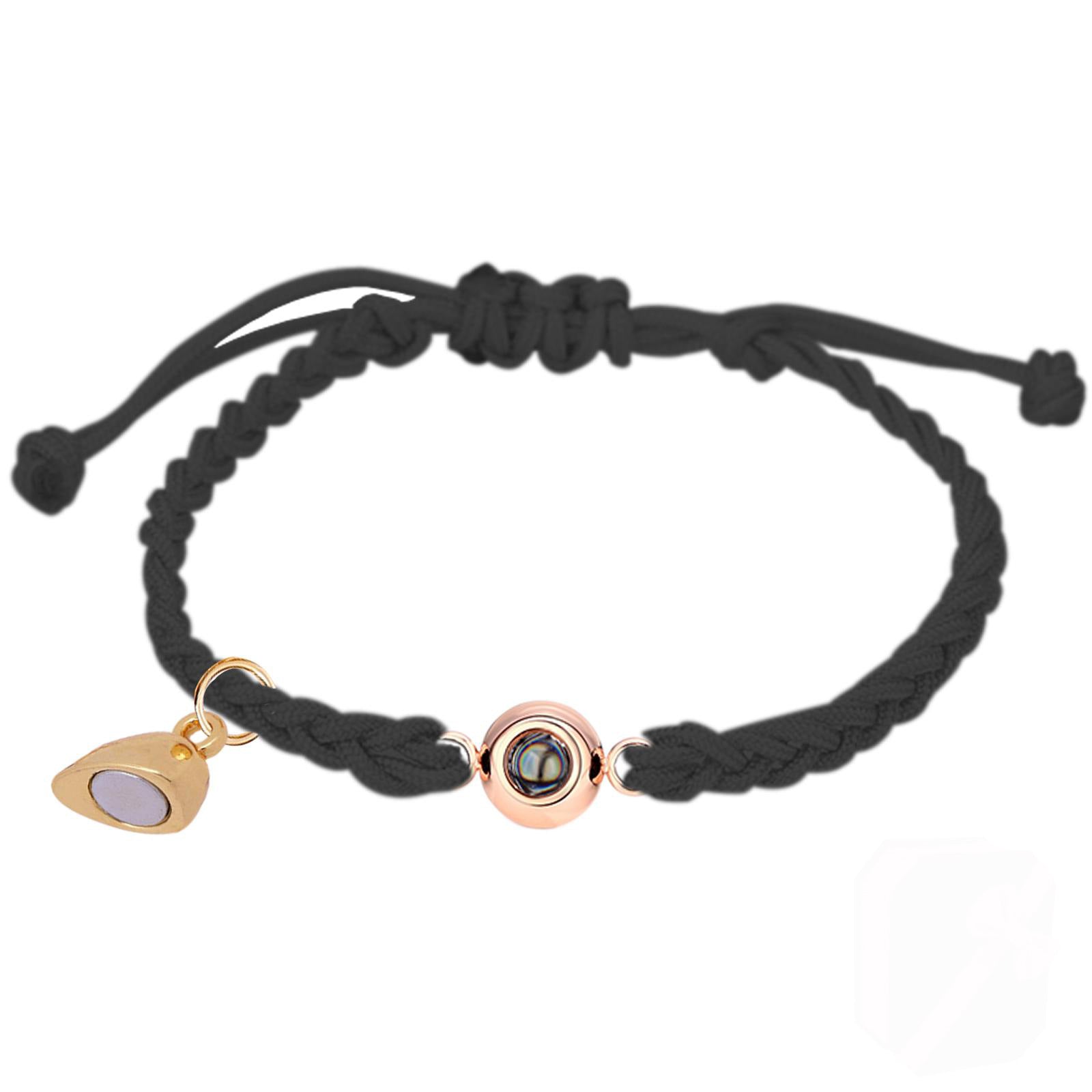 Phomora Couple Heart Charms Photo Bracelet with two personalized heart charms