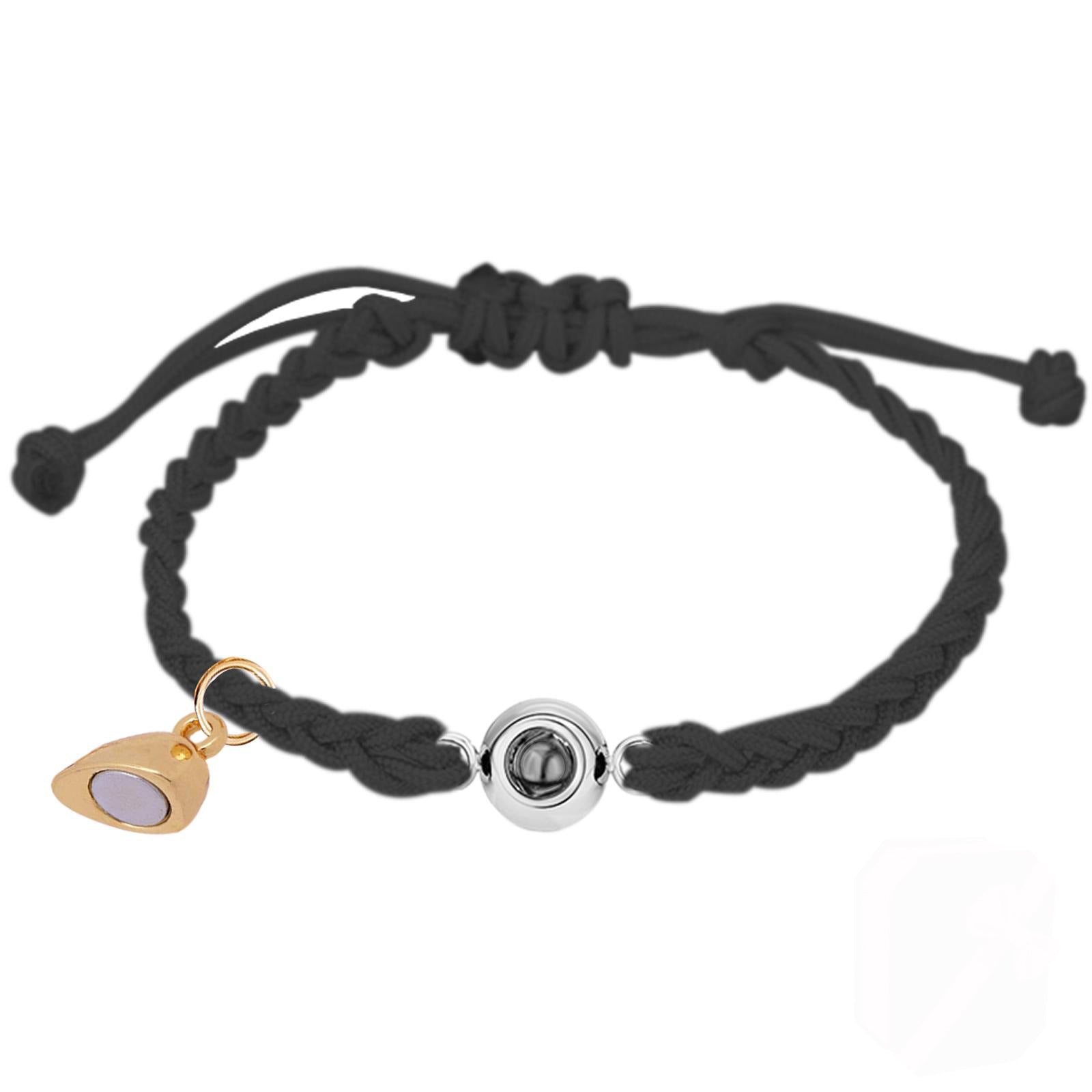 Phomora Couple Heart Charms Photo Bracelet with two personalized heart charms