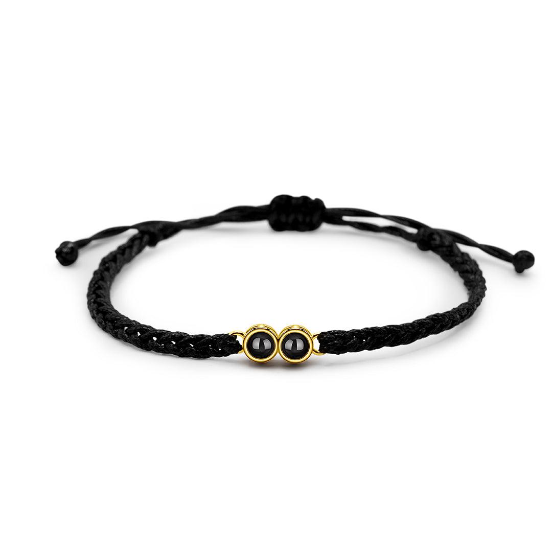 Custom double photo bracelet for couples or friends