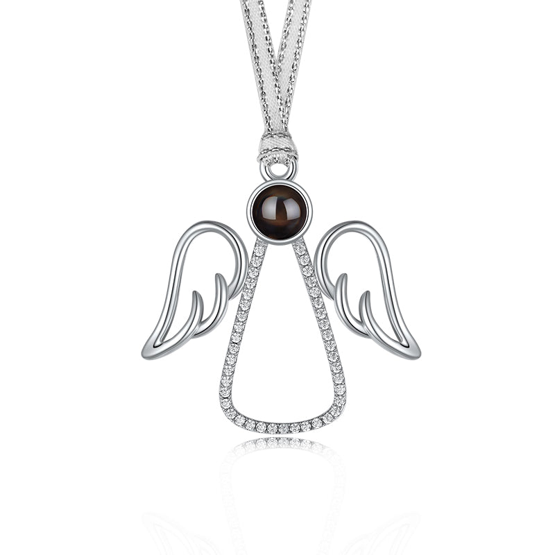 Custom memorial ornament with photo and angel shape