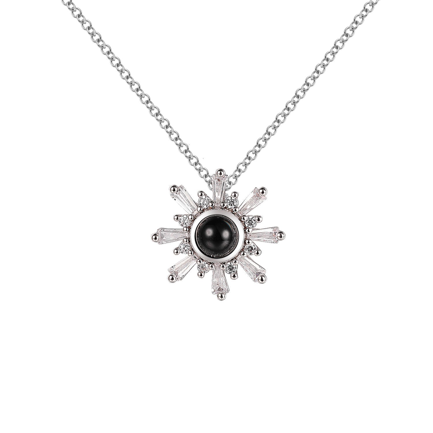 Personalized winter-themed photo projection jewelry by Phomora