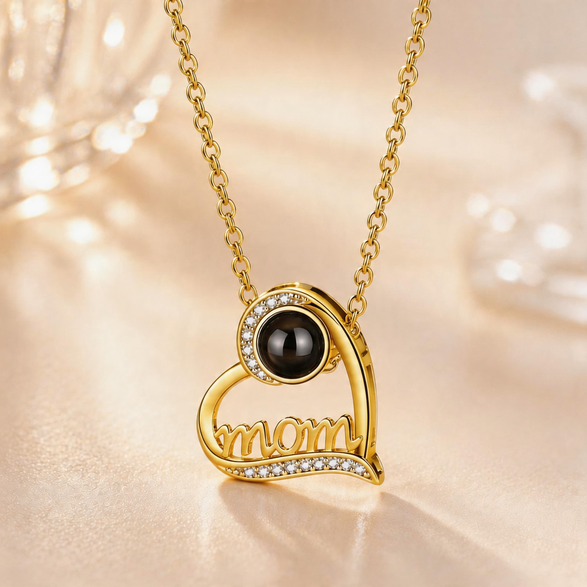 Phomora Great Mom necklace with projection stone