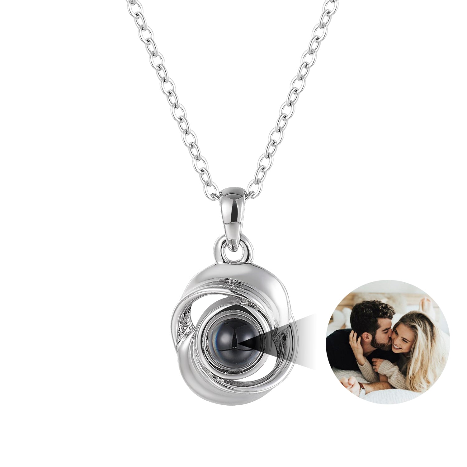 Phomora floral elegance photo projection necklace with hidden picture inside