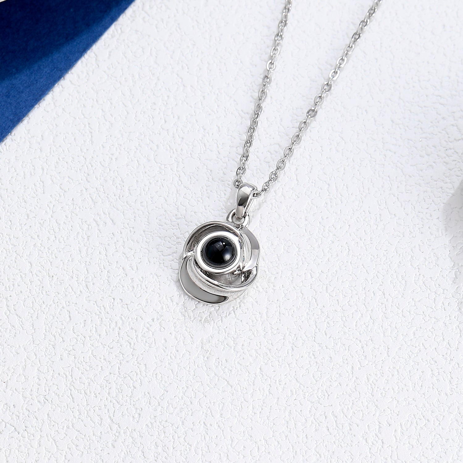 Custom flower pendant necklace personalized with photo