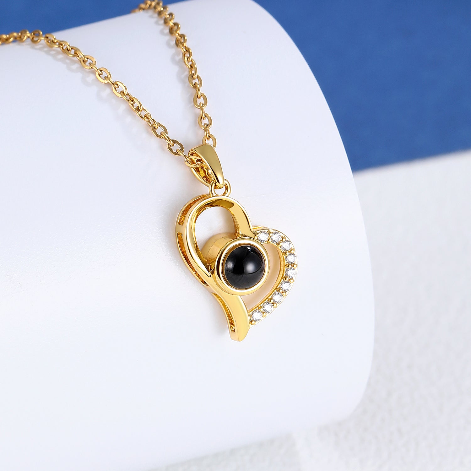 Personalized heart charm bracelet with diamond accents