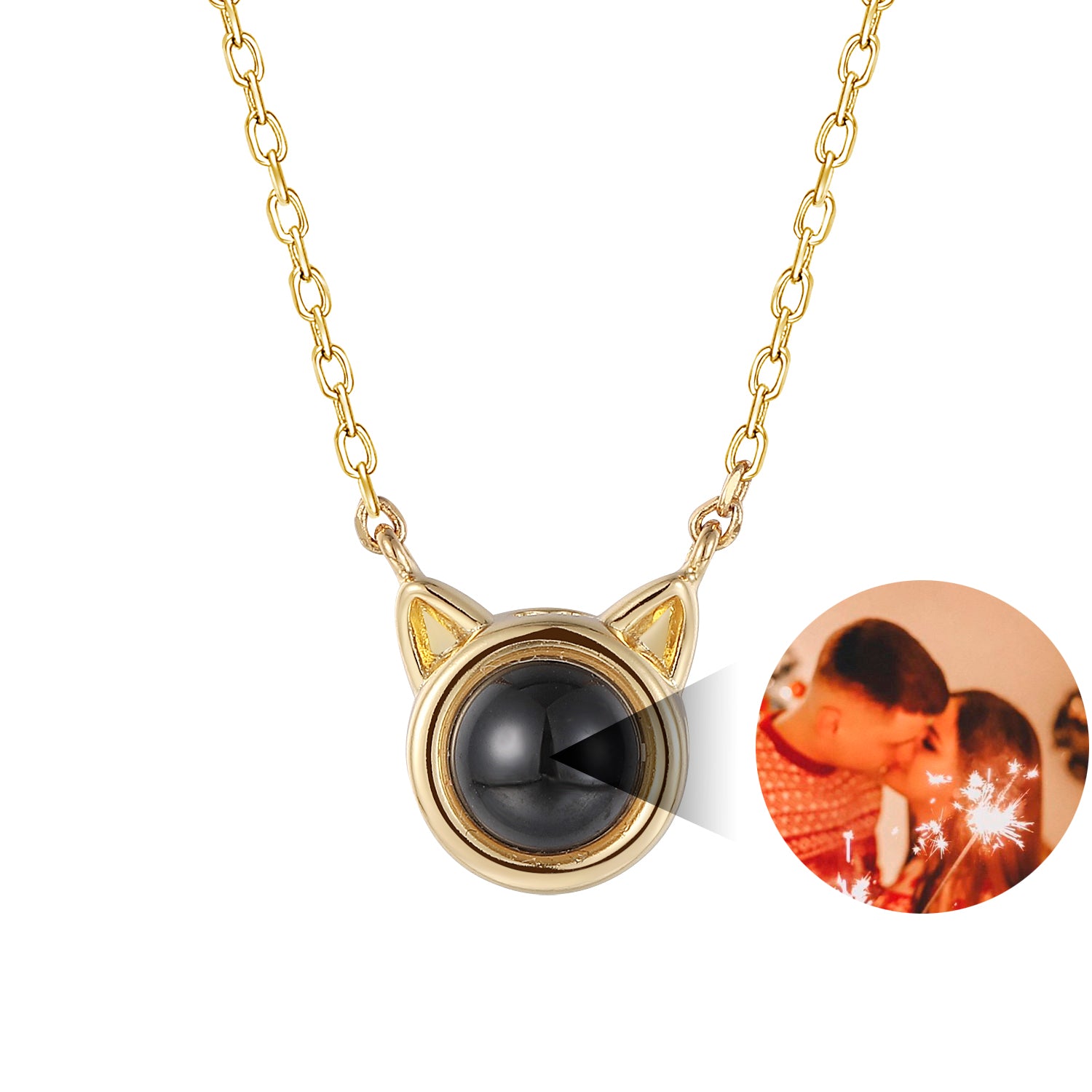 “Phomora Cat Photo Necklace with hidden picture inside pendant”