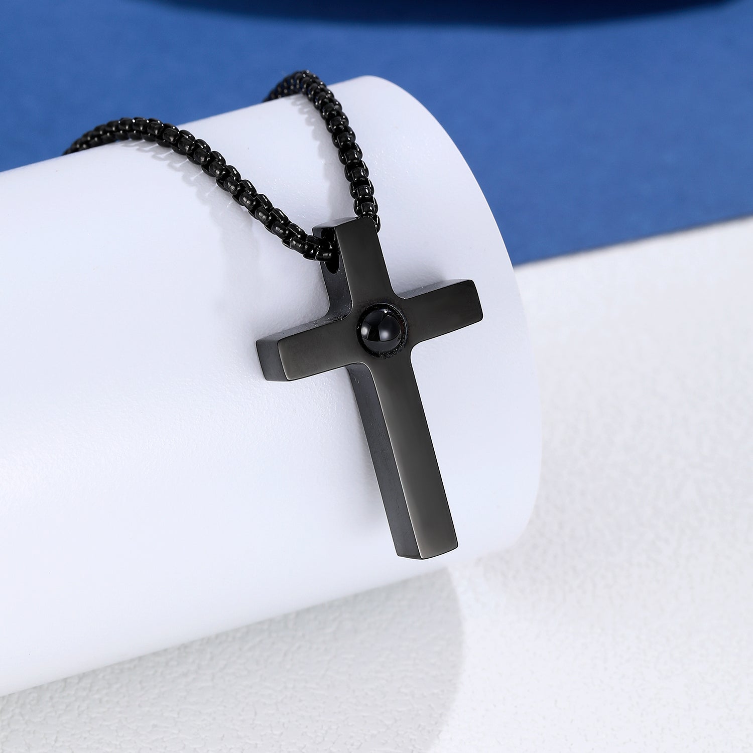 Personalized faith necklace with custom photo inside cross pendant