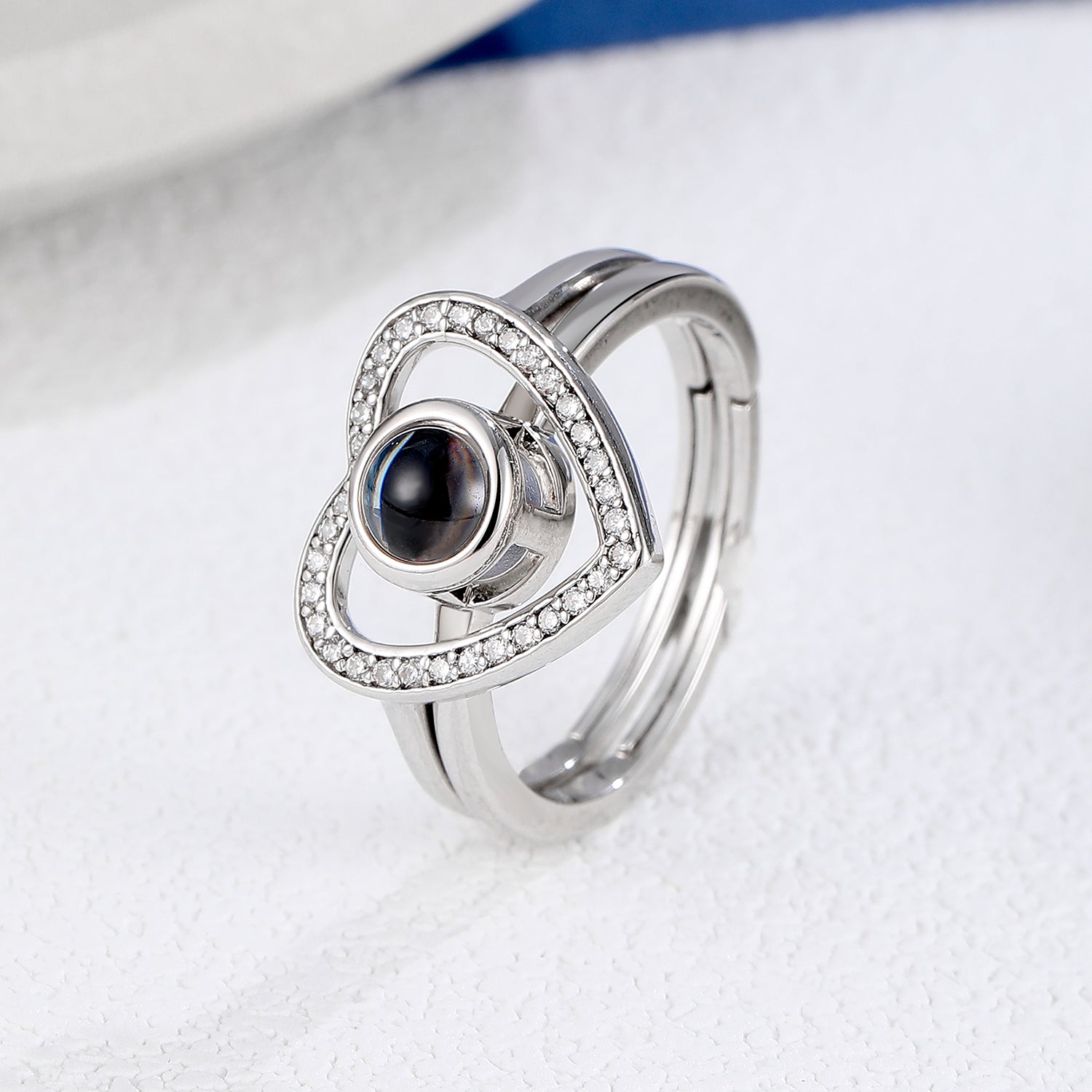 Custom sun-inspired photo ring by Phomora