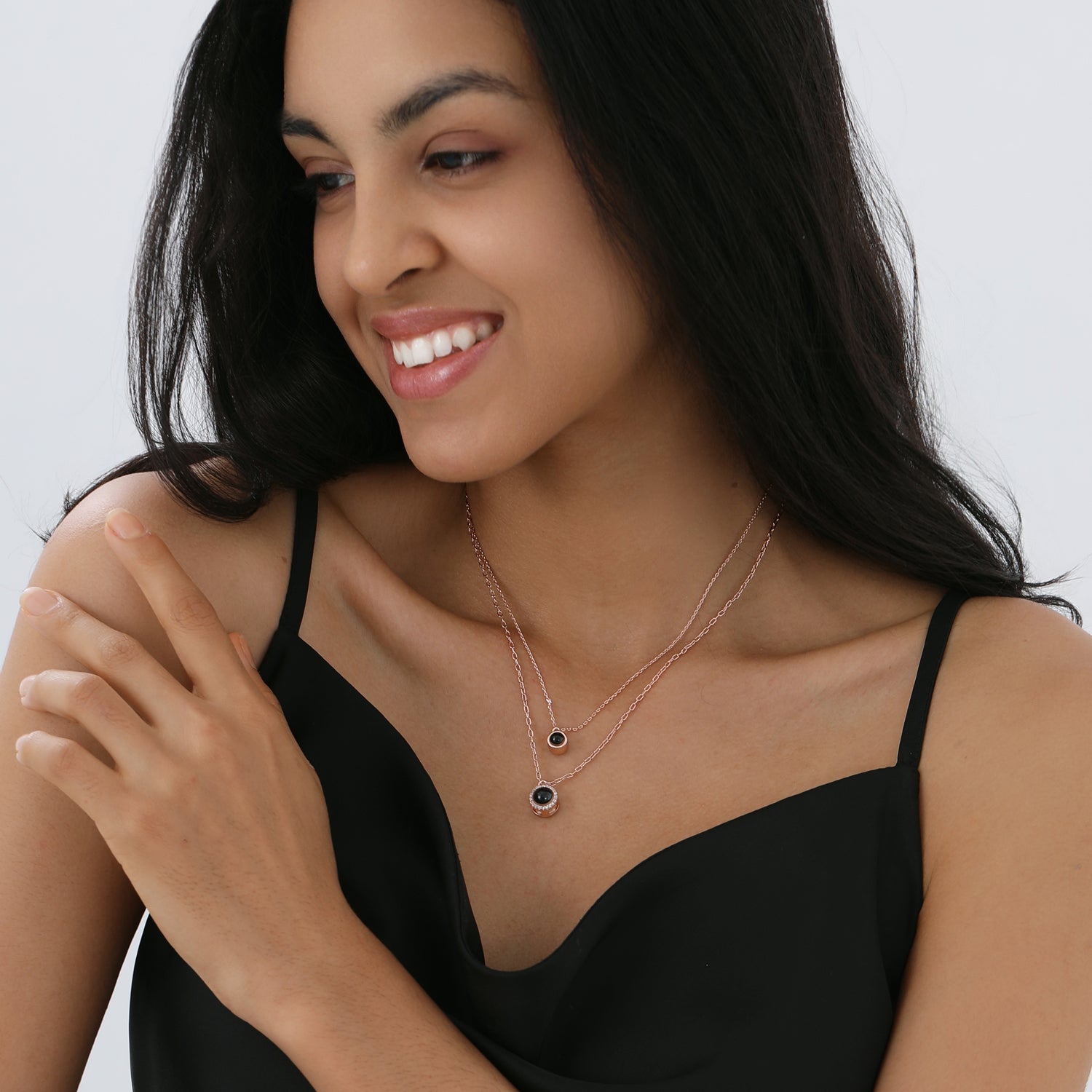 Layered Projection Photo Necklace