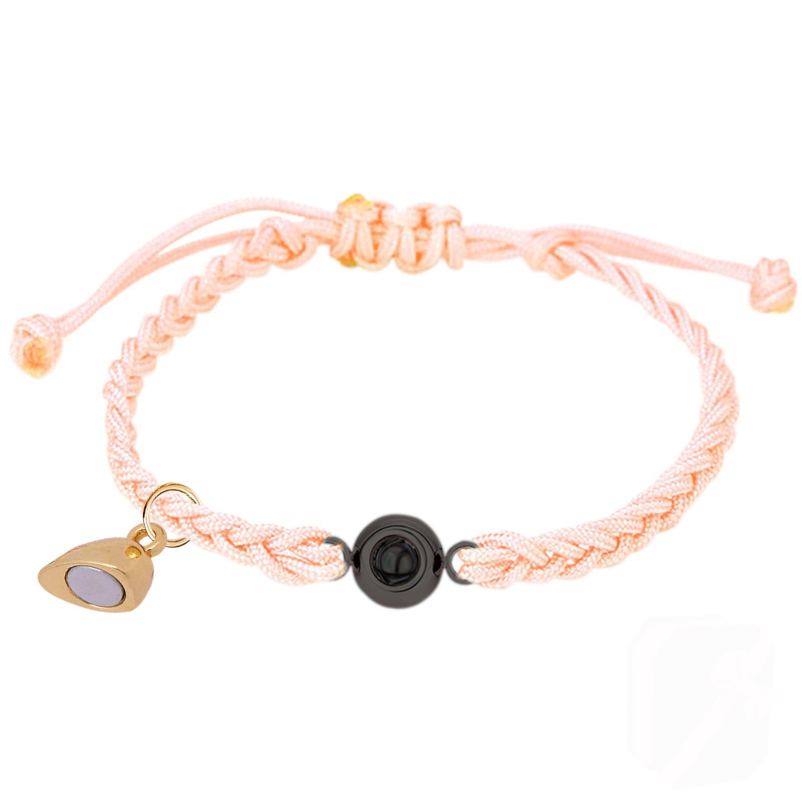 Phomora Couple Heart Charms Photo Bracelet with two personalized heart charms