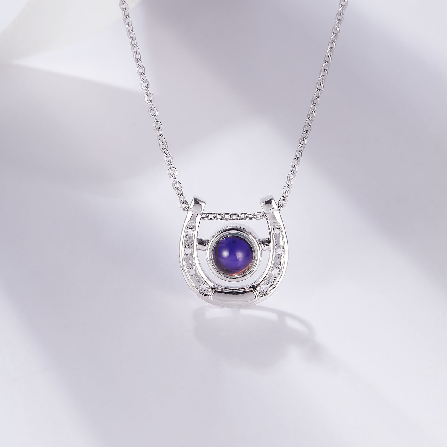 Good luck necklace with custom photo projection