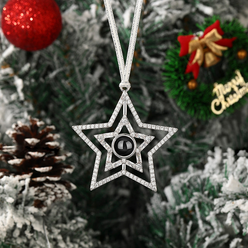 Custom Little Star Projection Photo Ornament