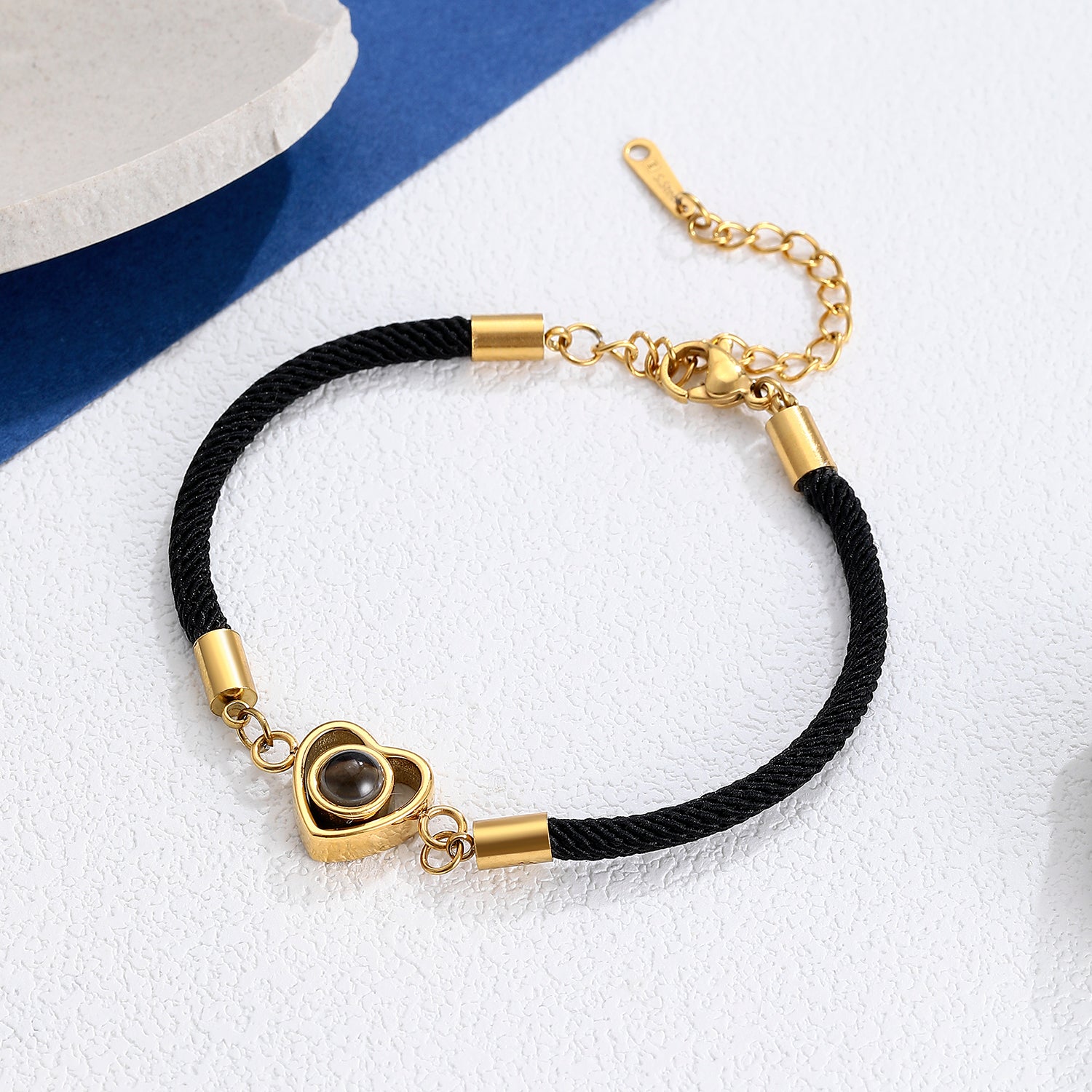 Personalized photo bracelet gift with sparkling design